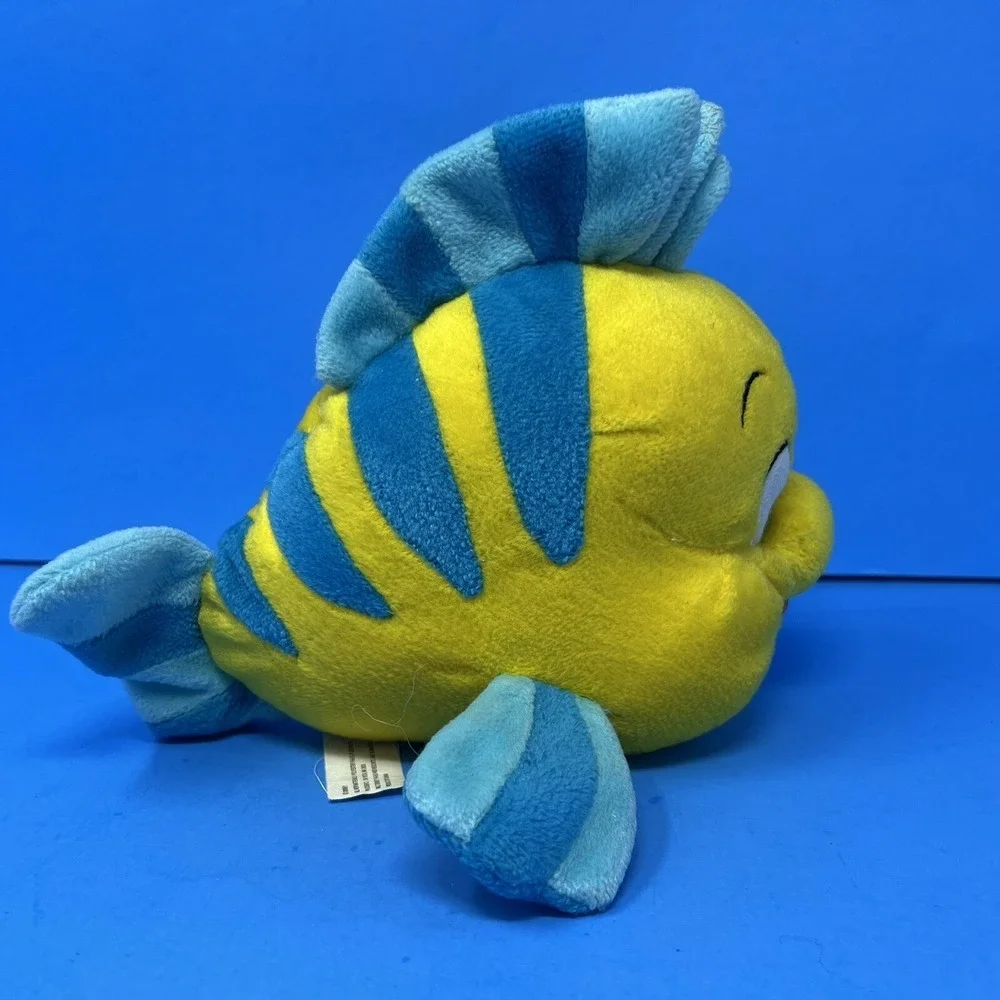 Vintage Little Mermaid Flounder Stuffed Plush Toy Walt Disney World Disneyland